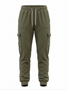Cargo Jogger Pants in Olive Knit Stretchy Athleisure Yoga Everyday Size Small
